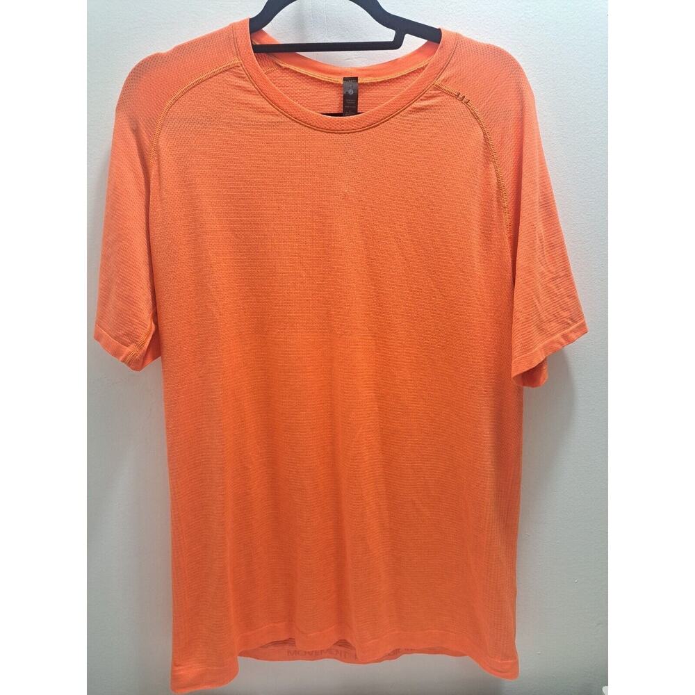 Lululemon Metal Vent Tech Mens Large Orange Short Sleeve Athletic Shirt